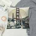 thumbnail image 2 of Orinice  18x18 Inch Cushion Case Decor Gate Bridge, American Landmark Golden Gate Bridge Farmhouse Throw Pillow Cover Home Pillowcase Decorations for Sofa Couch Office Car White, 2 of 5