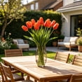 thumbnail image 6 of Artificial Tulips Rustic-Style Faux Stems - Decorative Blooms for Floral Arrangements, Wedding Photography Prop, Orange, Ccwuwei, 6 of 6