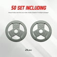 thumbnail image 2 of Signature Fitness 2-Grip Olympic Cast Iron Weight Plates, 2-Inch Hole, 2.5LB–45LB, Black with Silver Lettering, 2 of 7