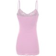 thumbnail image 3 of Bozzolo Women Junior & Plus Adjustable Spaghetti Strap Lace Trim Tunic Tank Top Camisoles, 3 of 5