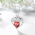thumbnail image 5 of Juwaliy Mom Necklace Heart January Birthstone Necklace Garnet Red 925 Sterling Silver Pendant Jewelry Women Christmas Birthday Mother's Day Gifts from Daughter, 5 of 11