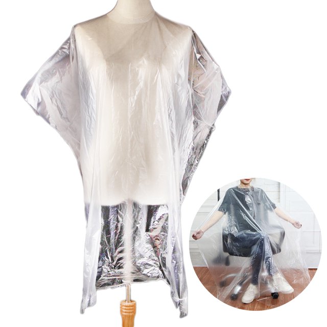Coofit Cape de Coupe de Cheveux Transparente Imperméable Jetable Cape de Barbier Cape de Coiffure