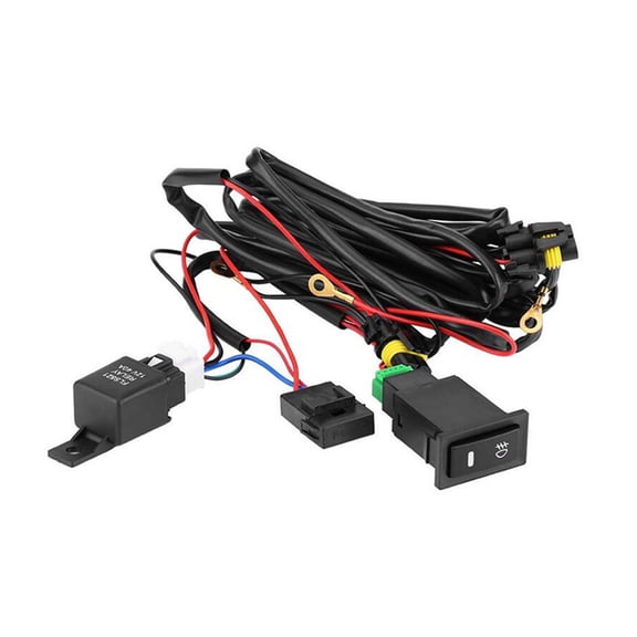 12V Universal Car LED Fog Light on/Off Switch Wiring Harness Fuse Relay Kit Fog Light Switch Wiring