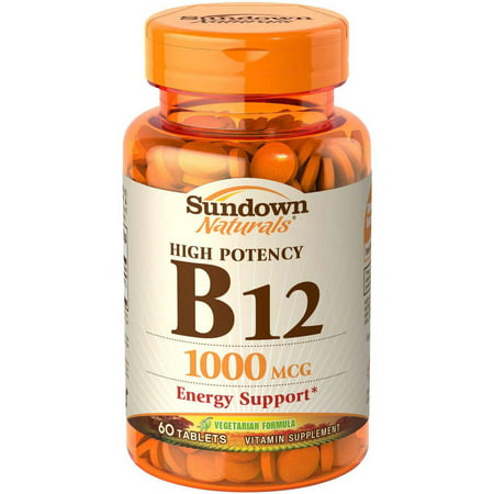 Sundown Naturals B12 supplément de vitamine comprimés, 1000mcg, 60 count