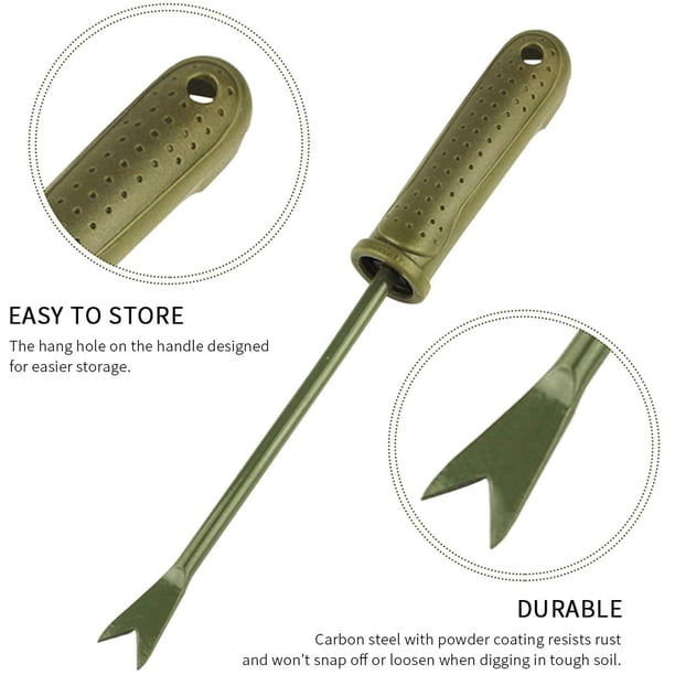 Desbrozadora manual de acero inoxidable PP y TPR, mango suave antideslizante ergonómico, desbrozadora de jardín, mango corto, extracción manual recta, acero al carbono, herramienta de jardín perfecta LingWen 1327534103878