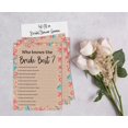thumbnail image 4 of Inkdotpot How Well Do You Know The Bride Bridal Shower Bachelorette PartyGameActivityCards 50-PackRustic Kraft FloralWho Know The Bride Best, 4 of 7