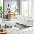 thumbnail image 2 of Sofa Couch, White Silver, Vegan Leather, Mid Century Living Lounge Cafe Lobby Hospitality Restaurant, Modern Contemporary HB34849, 2 of 11