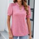 thumbnail image 2 of Blusas para las Mujeres Casual Manga Corta V-Cuello Suéter Color Sólido, Moda Poliéster/Spandex para el Hogar Y Diario, 2 of 8