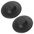 thumbnail image 1 of Tapón para fregadero de cocina Essential Values, paquete de 2 unidades, plástico negro, 1 of 5