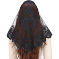 thumbnail image 1 of Velos de encaje de iglesia de estilo español - Velo de mantilla vintage tradicional Cubierta de cabeza de masa latina para mujeres, 1 of 5