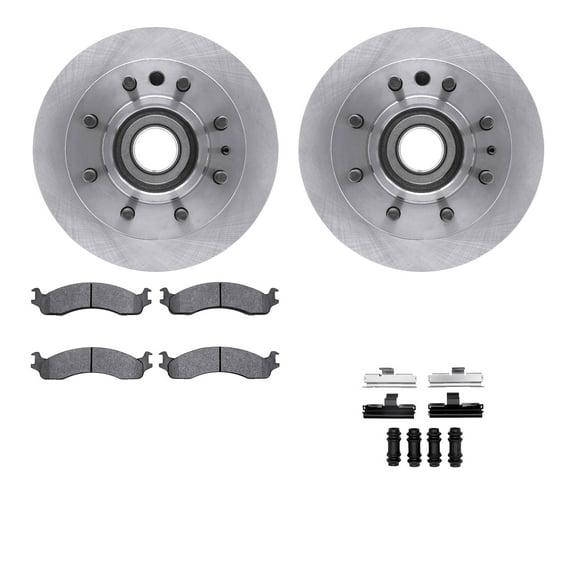 Dynamic Friction Company Front Geospec Brake Rotors with Heavy Duty Brake Pads includes Hardware 4212-99111