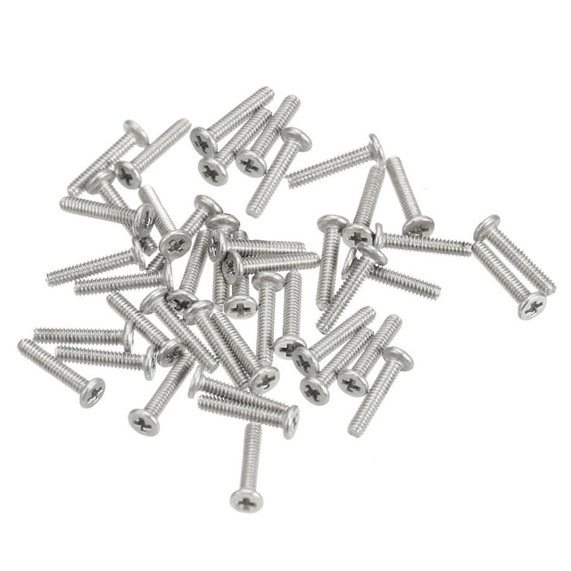 Unique Bargains M1.2x0.25x6mm Lot de 50 Vis Plates Rondes en Métal pour Machine à Entraînement Phillips