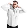 thumbnail image 2 of ZHOUCHANKIDS Men's Pullover Hoodie Long Sleeve Athletic Shirt for Running Basketball Training and Casual Loose Fit Sports Leisure Wear with Comfortable Fabric White M, 2 of 5