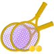 thumbnail image 1 of Raqueta de tenis de plástico para niños, juguete para deportes al aire libre, juguete interactivo para playa, juego de raqueta de tenis (amarillo), 1 of 5