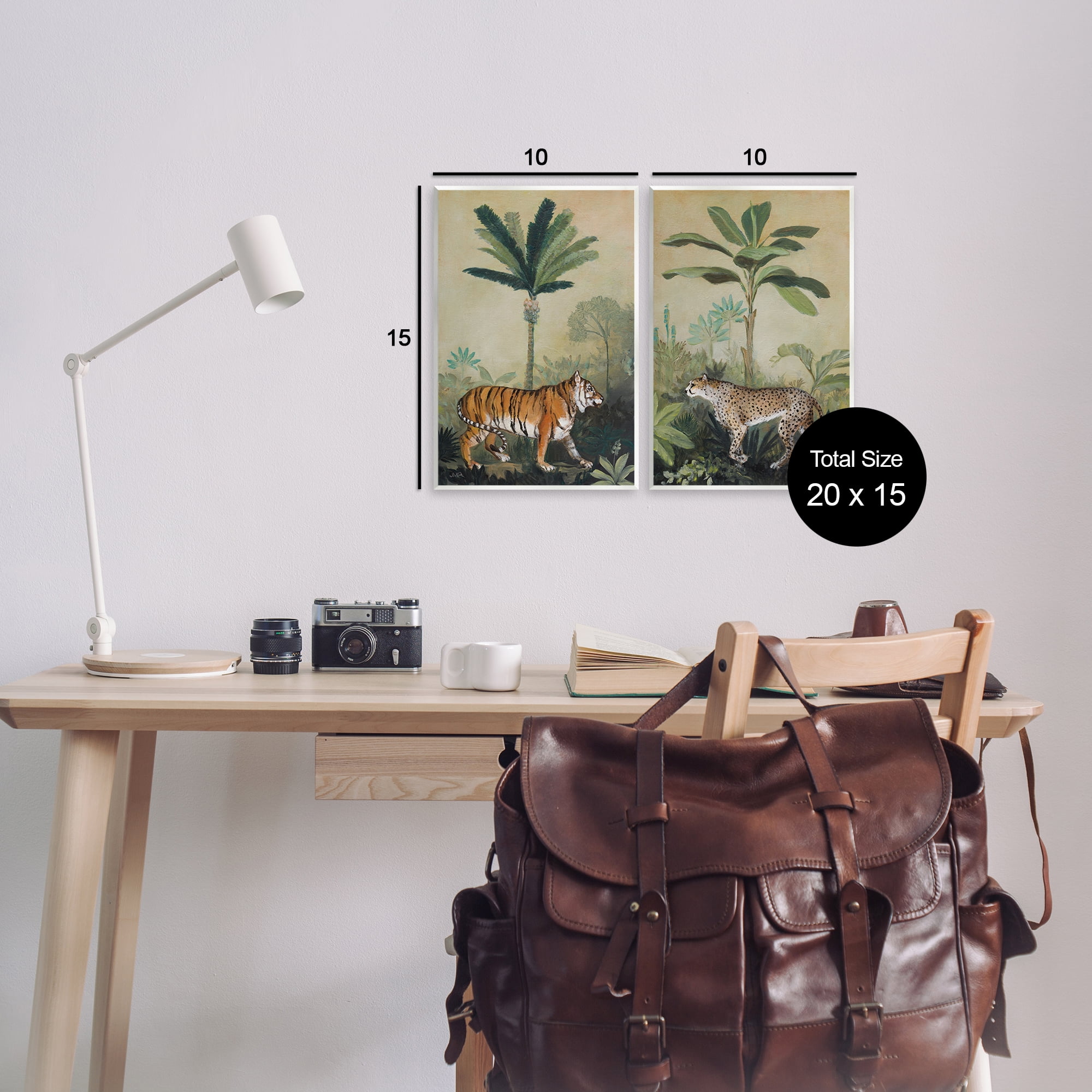 Stupell Industries Tiger Cheetah Jungle Forest Animals Painting Unframed Art Print Wall Art, 10 x 15, Set of 2