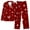 Burgundy, variant on IROINNID Christmas Pajamas for Women Button Down Shirt with Pants Loose Fit Winter Sleepwear Breathable Homewear,Blue