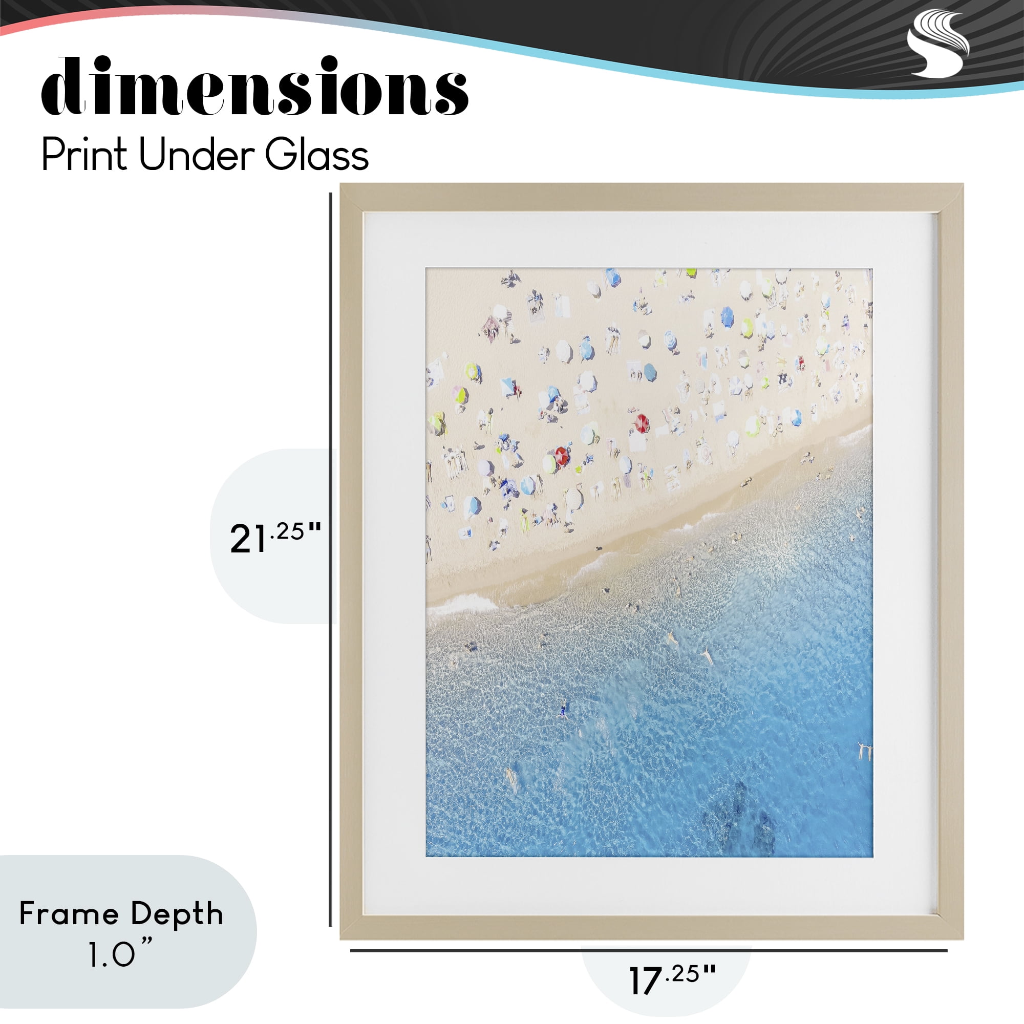 Stupell Industries Happy Beach in Summer Birch Framed Print Under Glass, design by Leah Straatsma
