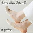 thumbnail image 4 of Women's Solid Non Lace Splice Boat Socks - Comfortable Sock Slippers for Everyday Wear, 4 of 7