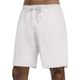 thumbnail image 2 of MIXUE Mens Shorts Summer Solid Color Elastic Waist Drawstring Casual Athletic Running Gym Loose Fit Beach Daily-Wear,White,XXXL, 2 of 4