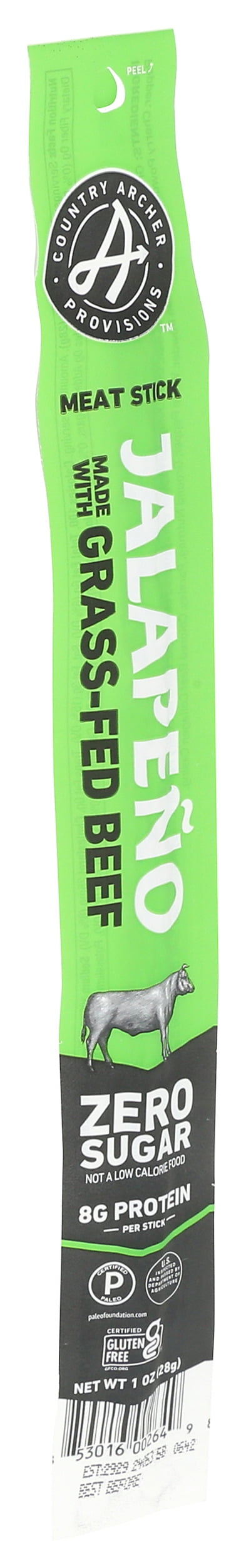 Pack of 18, Country Archer Jalapeño Grass-Fed Beef Stick, 1 oz
