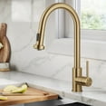 thumbnail image 2 of KRAUS Bolden 2-Function Single Handle Pull Down Kitchen Faucet in Spot-Free Brushed Brass, 2 of 7