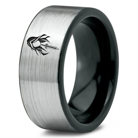 Gamer Men Gray Ring Inital Jewelry Tungsten Couples Rings Man Birthday Gifts for Boyfriend