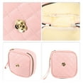 thumbnail image 3 of 1 Pc Bolsa de Maquillaje Floral para Mujeres para Vacaciones, Camping, Viajes de Negocios, Baño, Cuero PU Rosa, 3 of 4
