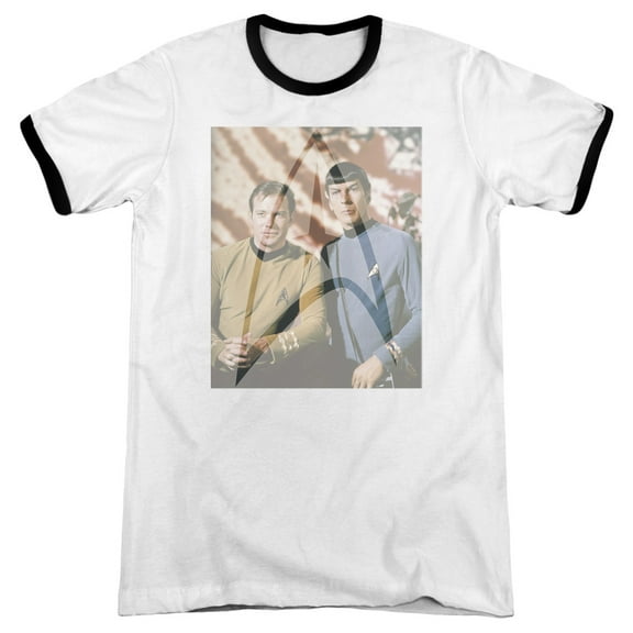 Star Trek Classic Duo Adult Ringer White Black