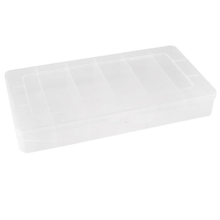 Unique Bargains Unique Bargains Clear Plastic 6 Compartments Jewelry Earring Necklace Case Box