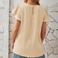 thumbnail image 5 of Homenesgenics Tops for Women Plus Size,Tunic Tops for Women,Crop Tops for Women Fashion Women's Casual Comfortable Solid- Neck 1/2 Sleeved Tops Blouse T-Shirt Beige XL, 5 of 5