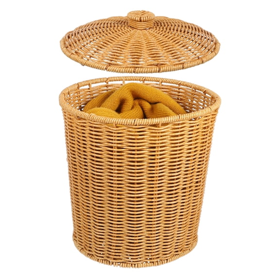 LOLIPPYY Chocolate Woven Laundry Basket for Home Use Clothes and Sundries Organizer