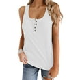 thumbnail image 2 of Versatile Women's Solid Color Sleeveless Tank Top Blouse Shirts for Any Occasion White XXL, 2 of 3