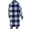thumbnail image 5 of Aellinatey Womens Long Fleece Plaid Jacket Cozy Lapel Button Down Sherpa Shacket Fall Winter Plaid Coats, 5 of 7