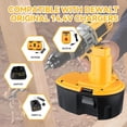 thumbnail image 3 of 4 Pack DC9091 3600mAh Ni-Mh Replacement for Dewalt 14.4V Battery High Capacity Replacement Battery Compatible with Dewalt DC9091 DW9094 DW9091 DC9094 DE9091 DE9092 DE9038, 3 of 11