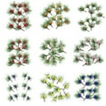 thumbnail image 2 of YINKUU 12pcs DIY Christmas Rattan Wreath Decoration Material Simulation Pine Needle Handmade Mini Needle Red berry Accessories, 2 of 13