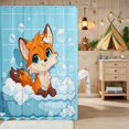 thumbnail image 2 of Erosebridal Fox Shower Curtain 72Wx84L for Boys Girls, Bubble Bath Waterproof Bathroom Shower Curtain, 2 of 5