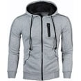 thumbnail image 2 of ORUYROP Sweat à Capuche Zippé pour Hommes, Mode Automne/hiver 2023, Veste Décontractée à Manches Longues, 2 of 4