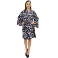 thumbnail image 3 of Bimba Robe Kimono de Demoiselle d'Honneur à Manches Longues Imprimée Florale Blanche pour Femmes - 26, 3 of 5
