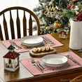 thumbnail image 4 of mubwai Pink Watercolor Nutcrackers Xmas Balls Merry Christmas Placemats Set of 4, 12x18 Inch Seasonal Winter Holiday Table Mats for Party Kitchen Dining Decoration, 4 of 6