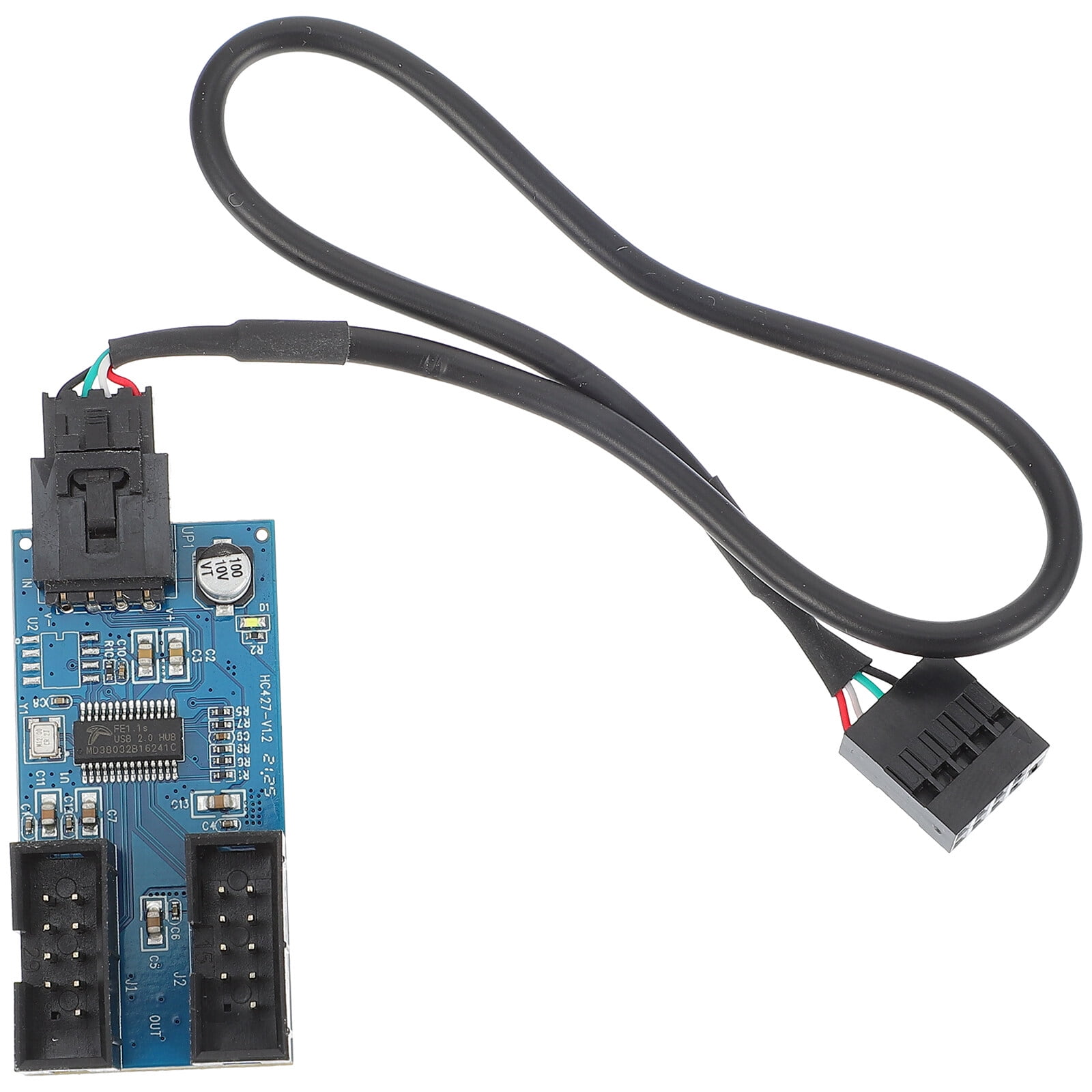 USB Header Extension Hub Port Multiplier USB 2.0 9 pin 1 to 2 Hub
