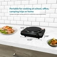 Elite Cuisine Single Cast Electric Burner Hot Plate, Black