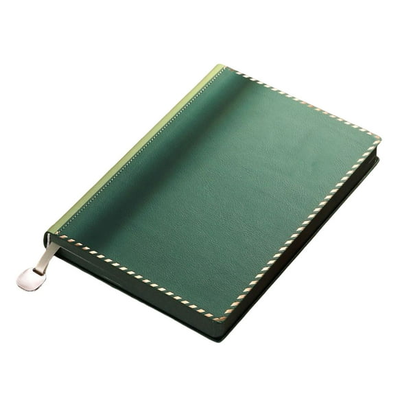 Langgg A5 Size Notebook Work Leather Cover Diary Journal Stationery 160 Sheet 320 Page Students College Writing Book Business Dark Green