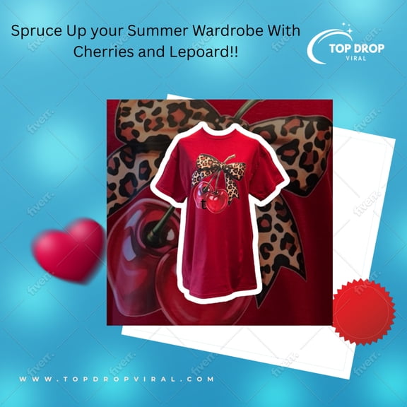 The Epitome of Summer! The Cutest Cherry T-Shirt With Flare