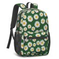 thumbnail image 2 of Daisy Pioneer Flower Green Pattern 17" School Backpacks for Teens,Waterproof Oxford Fabric,S-Shape Padded Straps for School,Travel,Hiking,Camping, 2 of 6