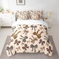 thumbnail image 2 of Homewish Kawaii Bowtie Twin Bedding Sets 7-Piece for Teens Female Adults,Leopard Zebra Print Bedding Comforter Set Microfiber,Black Brown Breathable Sheet Sets,Lightweight Room Decor,Reversible, 2 of 8
