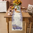 thumbnail image 2 of Spring Floral Table Runner 72 Inches, Purple Lavender Truck Flowers Botanical Beige Bed Runner Dresser Scarves Tabletop for Indoor Outdoor Parties/Ceremony/Banquet, 14" x 72", 2 of 9