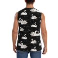 thumbnail image 4 of Lsque Swan And Dragonflies Print Men's Cotton Blend Sleeveless Muscle Shirts (S-3XL)- Moisture Wicking, Odor Protection, UPF 30+,Large, 4 of 8