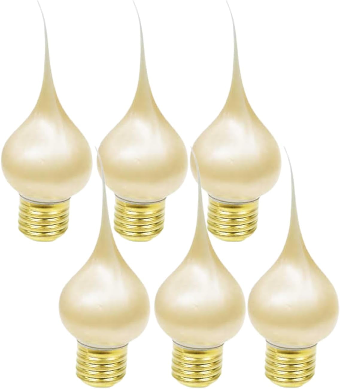 Pearlized Silicone Dipped Standard Base Incandescent Light Bulbs - 7.5W, 120V, UL Listed - Set of 6 for Charming Primitive Accents and Stylish Home Décor Standard E-26