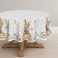 thumbnail image 3 of Easter Tablecloth 60×84 Inch Rectangular, Colorful Spring Flower Buffalo Plaid Bunny Washable Table Cover for Party Picnic Dinner Decor, 3 of 6