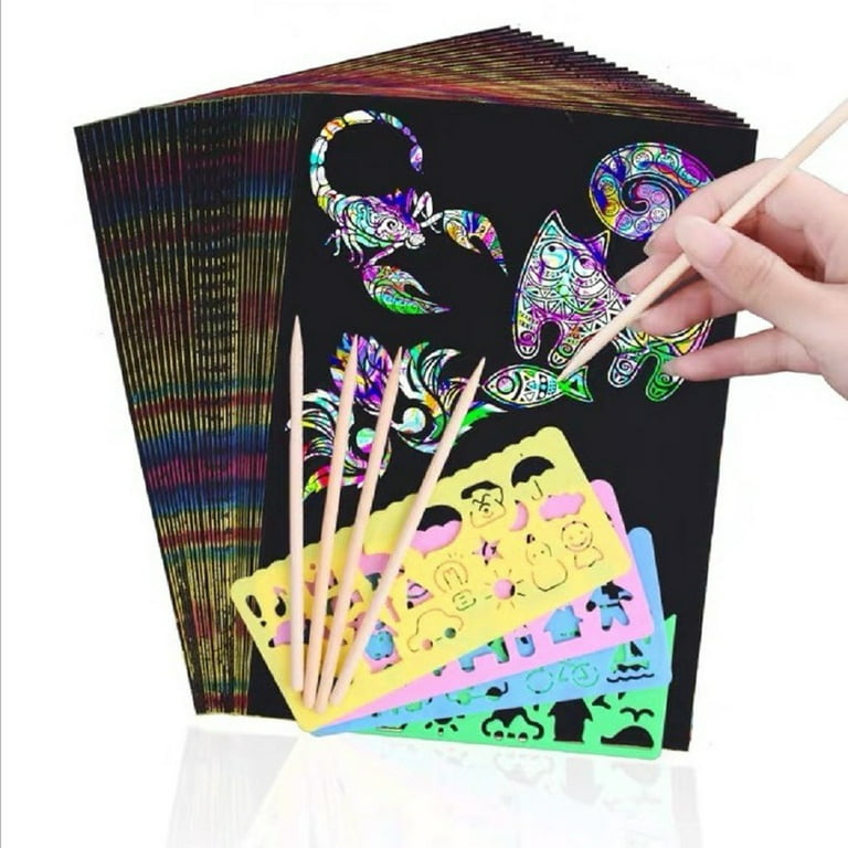 Scratch Art Paper Sketch Art for Kids and Adults, Rainbow Painting